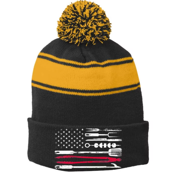 Funny American Flag Grilling Tools BBQ Grill Barbecue Tool Stripe Pom Pom Beanie