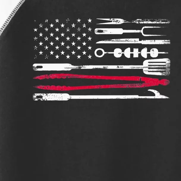 Funny American Flag Grilling Tools BBQ Grill Barbecue Tool Toddler Fine Jersey T-Shirt