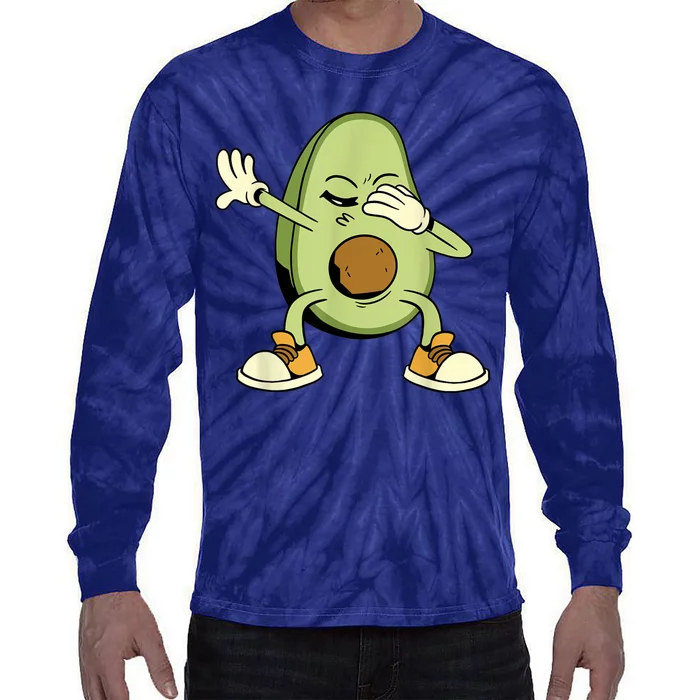 Funny Avocado Tie-Dye Long Sleeve Shirt