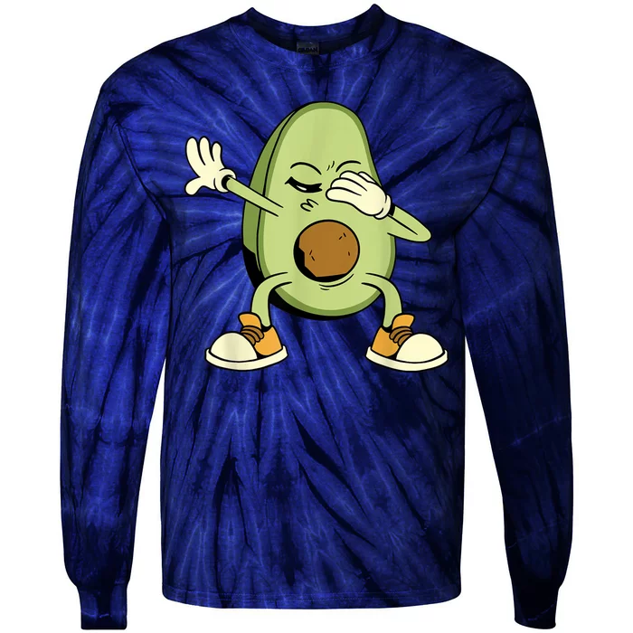 Funny Avocado Tie-Dye Long Sleeve Shirt