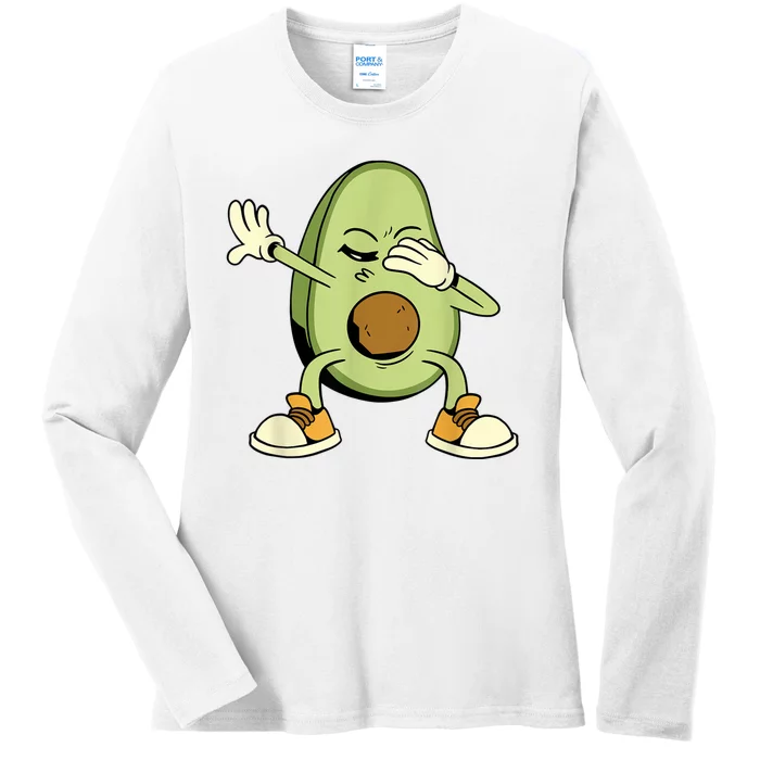 Funny Avocado Ladies Long Sleeve Shirt