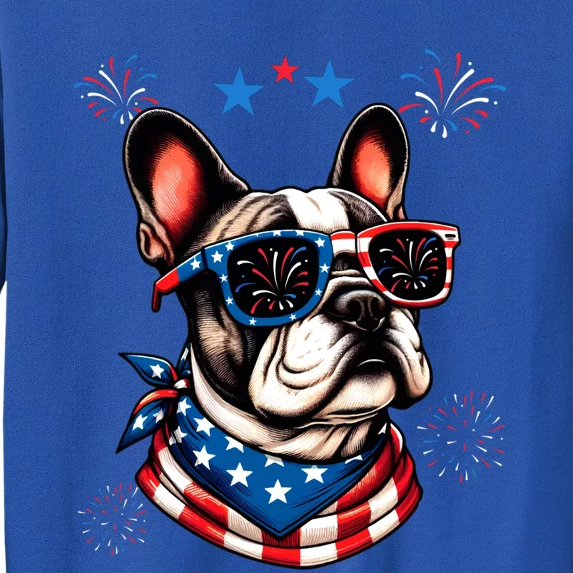 Funny American Flag French Bulldog Patriotic 4th Of July Gift Sweatshirt