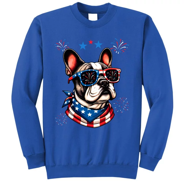 Funny American Flag French Bulldog Patriotic 4th Of July Gift Sweatshirt