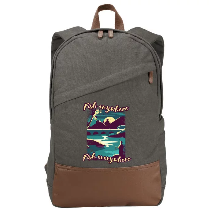 Fish Anywhere Fish Everywhere Cotton Canvas Backpack