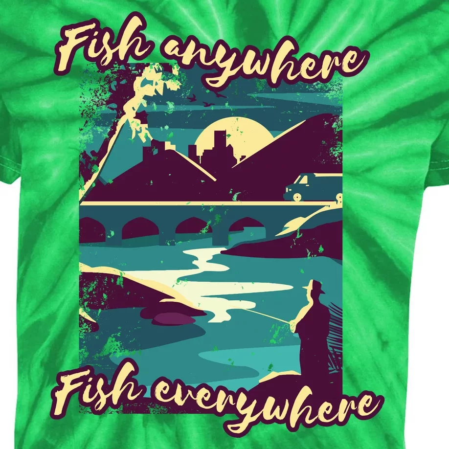 Fish Anywhere Fish Everywhere Kids Tie-Dye T-Shirt