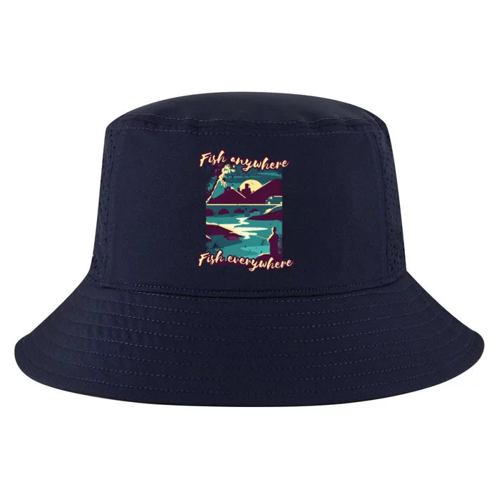 Fish Anywhere Fish Everywhere Cool Comfort Performance Bucket Hat