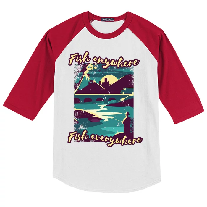 Fish Anywhere Fish Everywhere Kids Colorblock Raglan Jersey