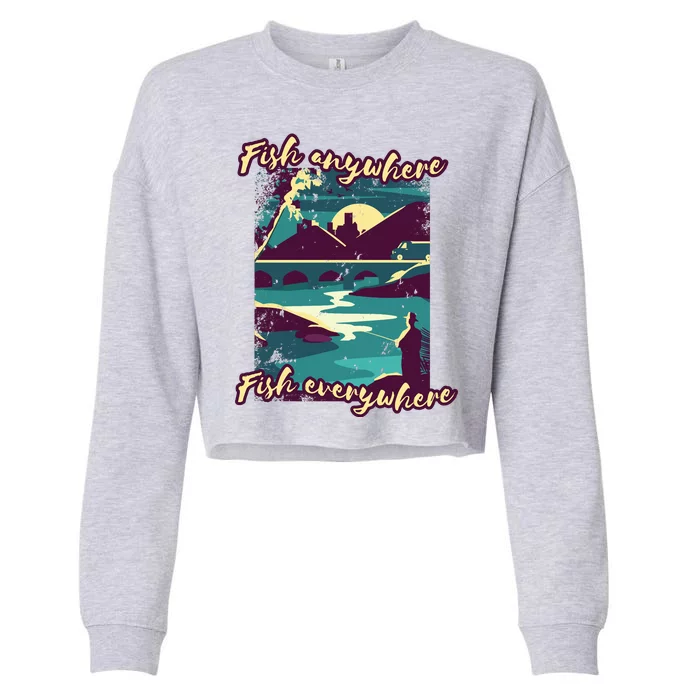 Fish Anywhere Fish Everywhere Cropped Pullover Crew