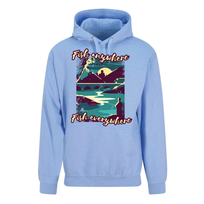 Fish Anywhere Fish Everywhere Unisex Surf Hoodie