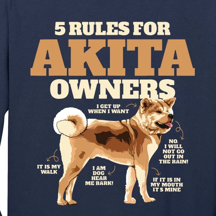 Funny Akita For Women Men Akita Owner Gifts Tall Long Sleeve T-Shirt