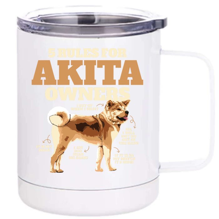 Funny Akita For Women Men Akita Owner Gifts Front & Back 12oz Stainless Steel Tumbler Cup