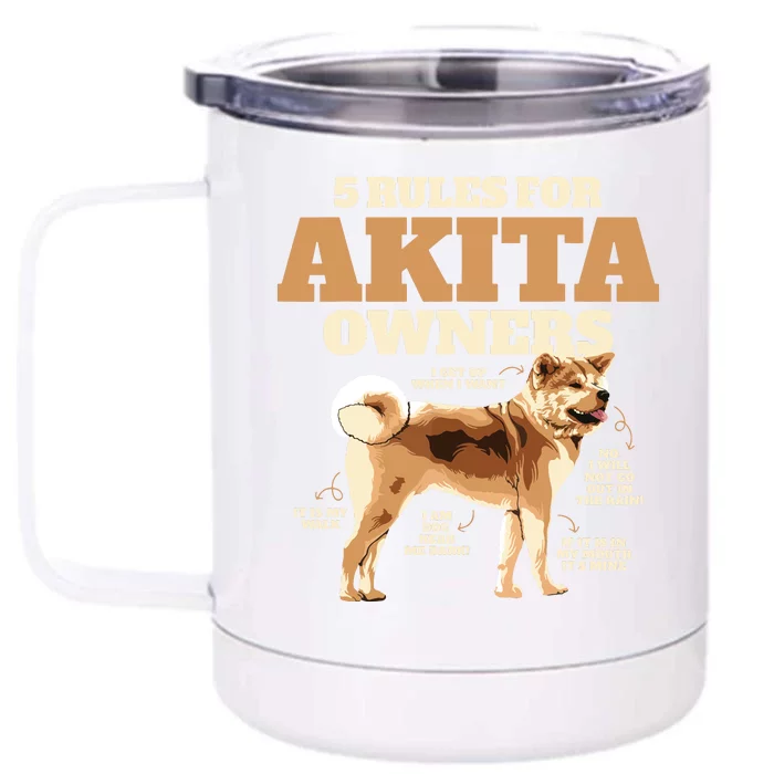 Funny Akita For Women Men Akita Owner Gifts Front & Back 12oz Stainless Steel Tumbler Cup