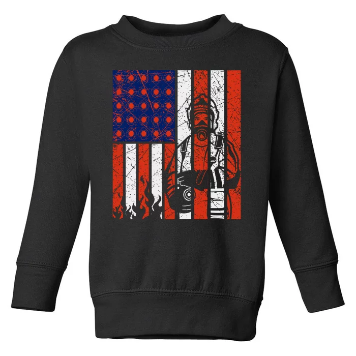 Firefighter American Flag Toddler Sweatshirt