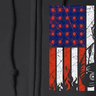 Firefighter American Flag Full Zip Hoodie