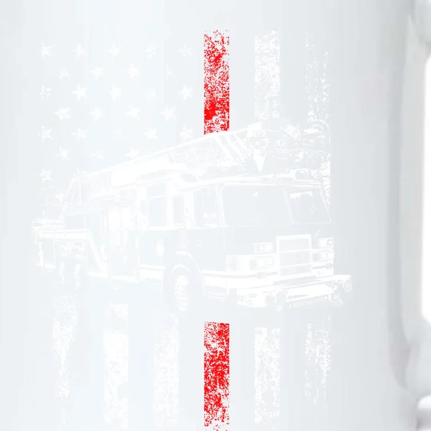 Fire American Flag Gift Thin Red Line Firefighter Gift Black Color Changing Mug