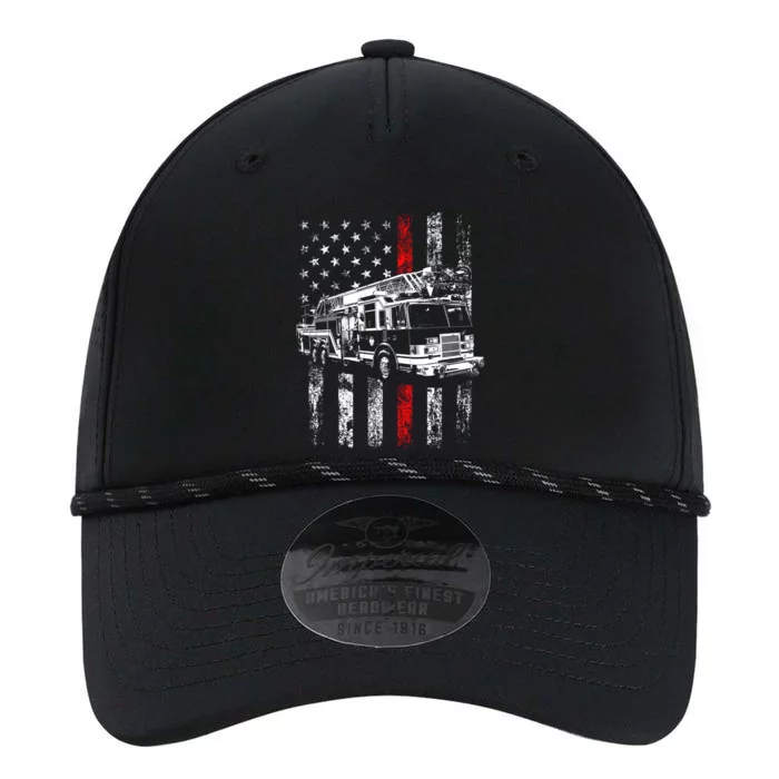 Fire American Flag Gift Thin Red Line Firefighter Gift Performance The Dyno Cap