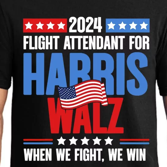 Flight Attendant For Harris Walz 2024 Vote President Kamala Pajama Set