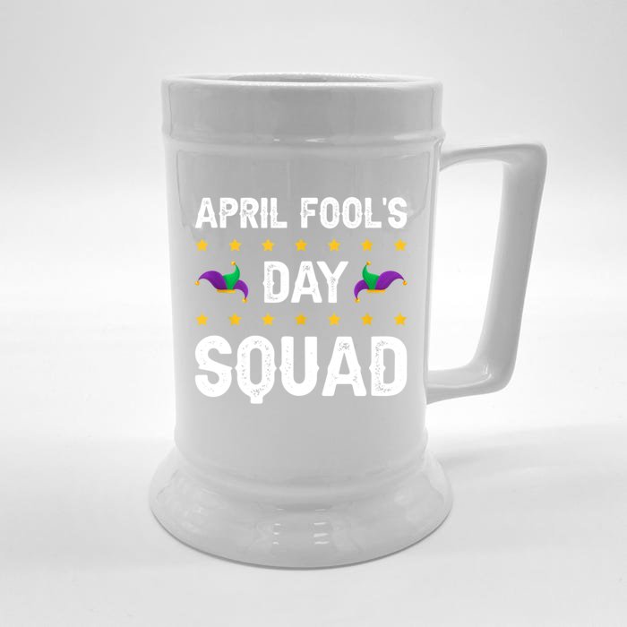 April Fool`s Day Squad Birthday Fools Day Pranks Front & Back Beer Stein