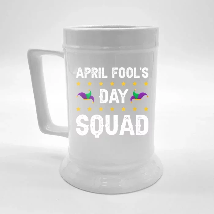 April Fool`s Day Squad Birthday Fools Day Pranks Front & Back Beer Stein