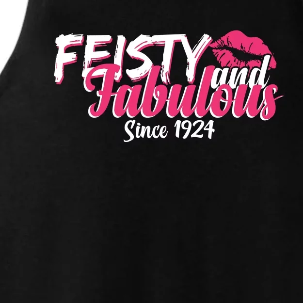 Feisty And Fabulous Since 1924 100th Birthday Ladies Tri-Blend Wicking Tank