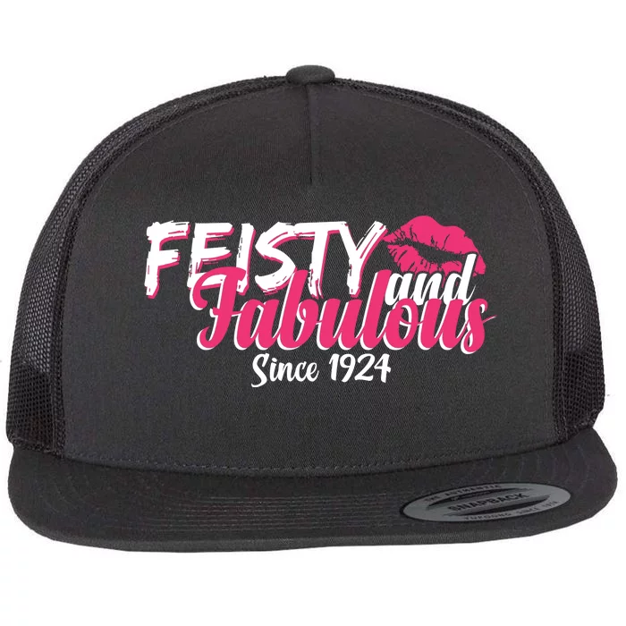 Feisty And Fabulous Since 1924 100th Birthday Flat Bill Trucker Hat