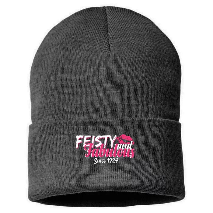 Feisty And Fabulous Since 1924 100th Birthday Sustainable Knit Beanie