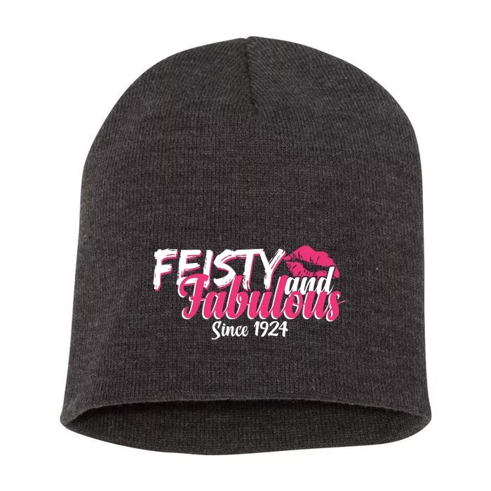 Feisty And Fabulous Since 1924 100th Birthday Short Acrylic Beanie