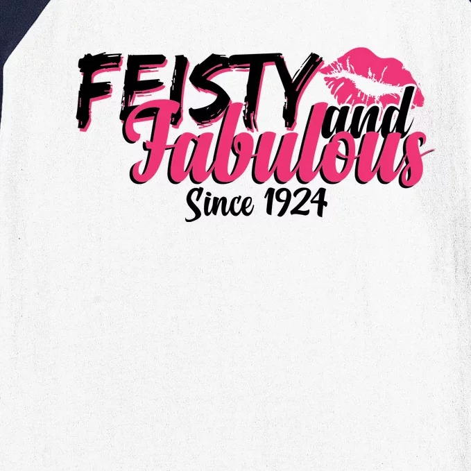 Feisty And Fabulous Since 1924 100th Birthday Baseball Sleeve Shirt