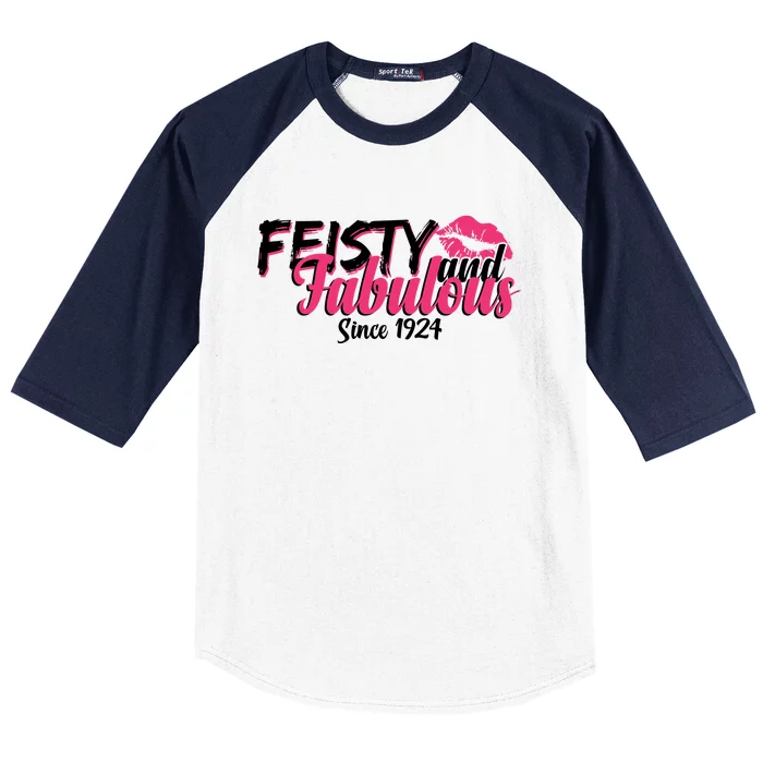 Feisty And Fabulous Since 1924 100th Birthday Baseball Sleeve Shirt