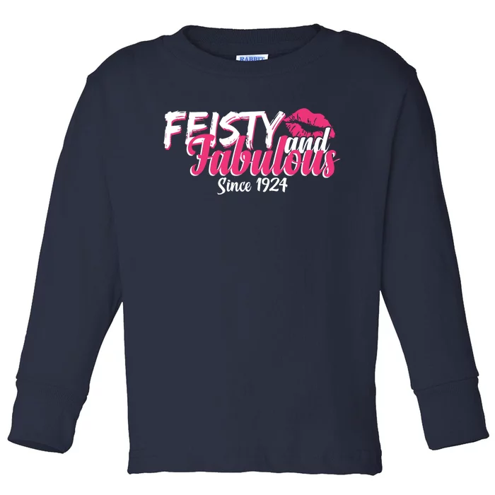 Feisty And Fabulous Since 1924 100th Birthday Toddler Long Sleeve Shirt