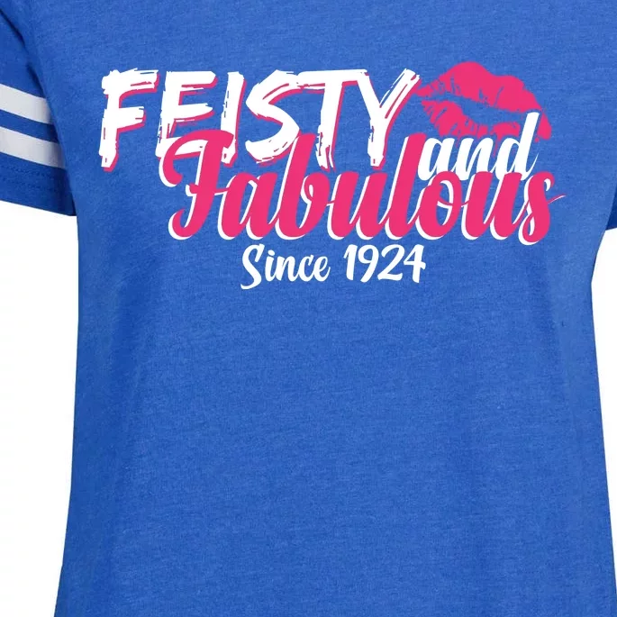 Feisty And Fabulous Since 1924 100th Birthday Enza Ladies Jersey Football T-Shirt