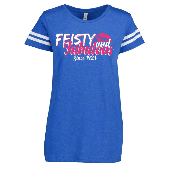 Feisty And Fabulous Since 1924 100th Birthday Enza Ladies Jersey Football T-Shirt