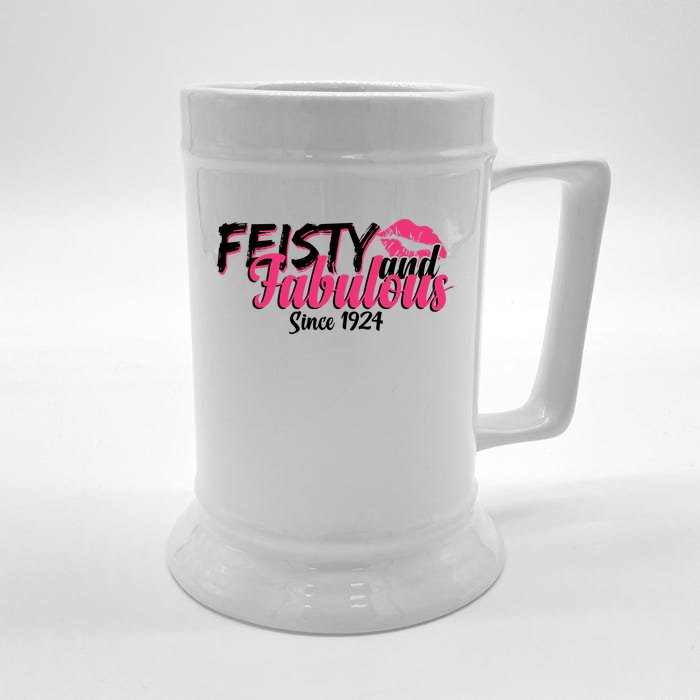 Feisty And Fabulous Since 1924 100th Birthday Front & Back Beer Stein