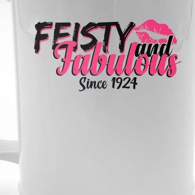 Feisty And Fabulous Since 1924 100th Birthday Front & Back Beer Stein