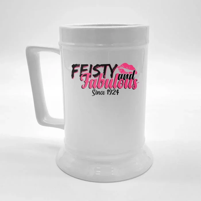 Feisty And Fabulous Since 1924 100th Birthday Front & Back Beer Stein