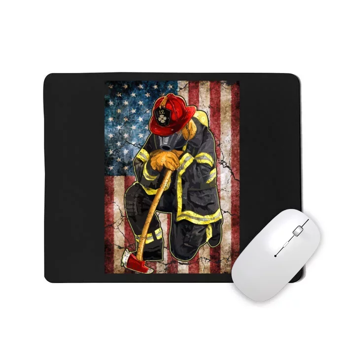 Firefighter American Flag Mousepad