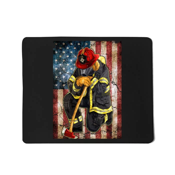 Firefighter American Flag Mousepad