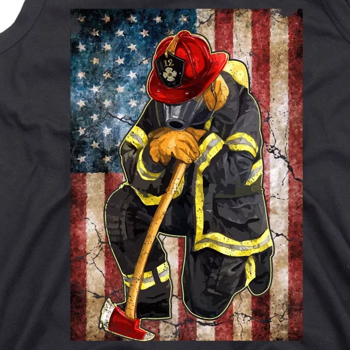 Firefighter American Flag Tank Top