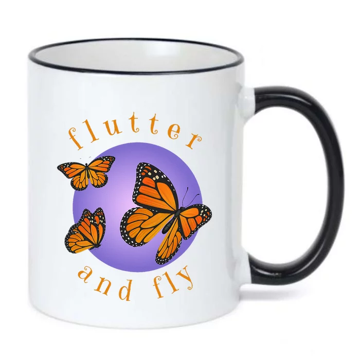 Flutter And Fly Apparel Monarch Butterflies On Glowing Moon Black Color Changing Mug