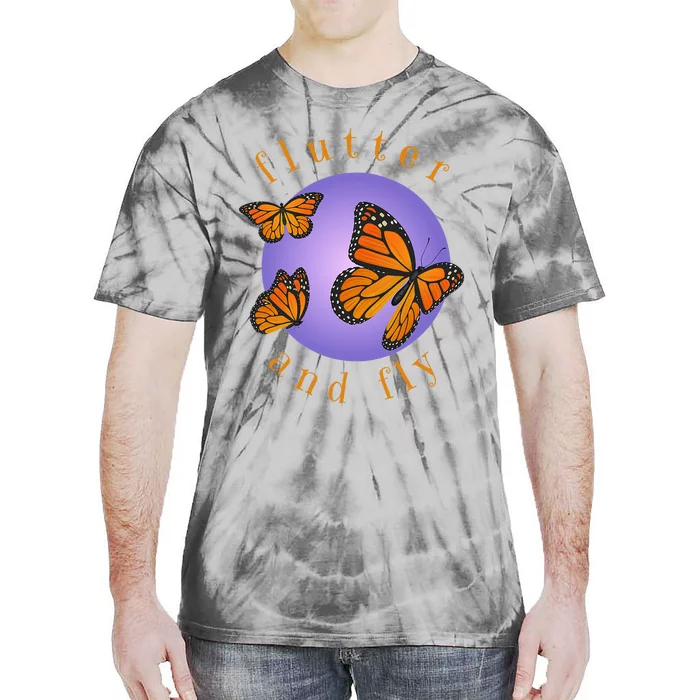 Flutter And Fly Apparel Monarch Butterflies On Glowing Moon Tie-Dye T-Shirt