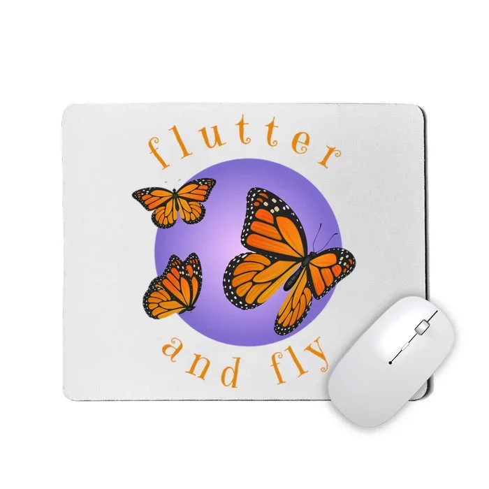 Flutter And Fly Apparel Monarch Butterflies On Glowing Moon Mousepad