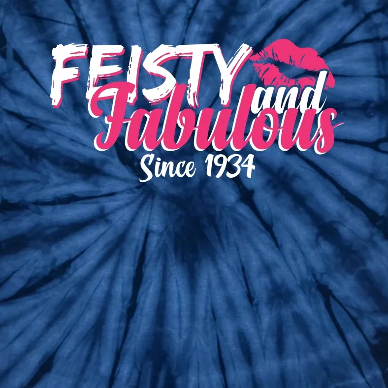 Feisty And Fabulous Since 1934 90th Birthday Tie-Dye T-Shirt