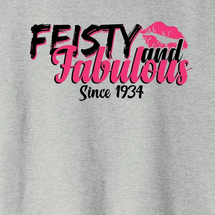 Feisty And Fabulous Since 1934 90th Birthday Women's Crop Top Tee