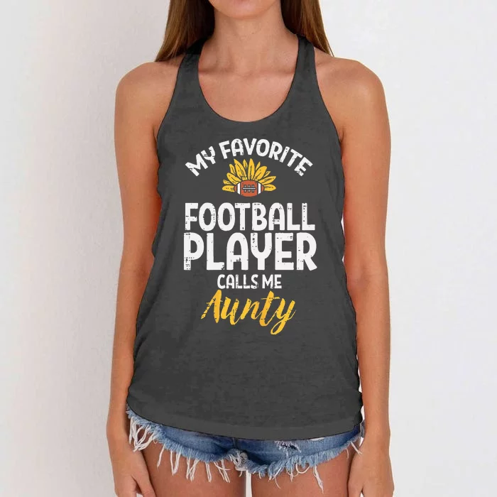 Favorite American Football Player Aunty Aunt Auntie Women's Knotted Racerback Tank