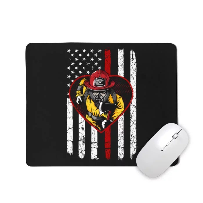 Firefighter American Flag Mousepad