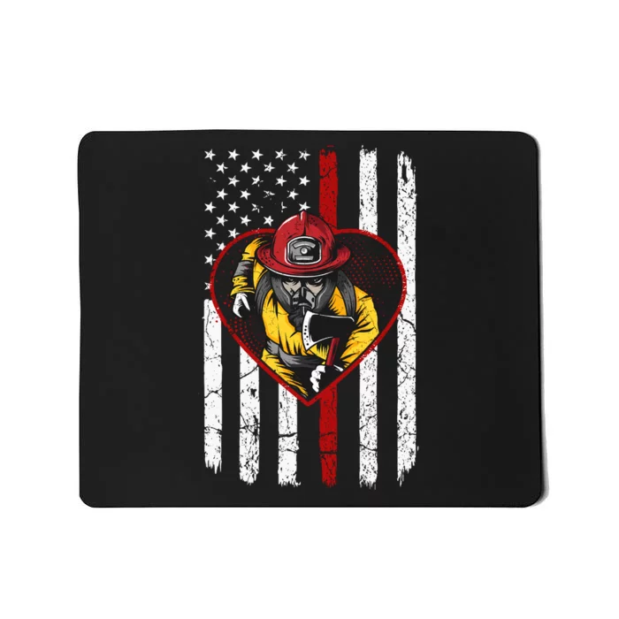 Firefighter American Flag Mousepad