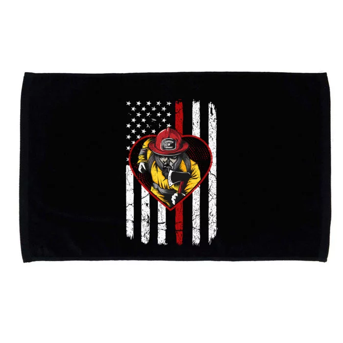 Firefighter American Flag Microfiber Hand Towel