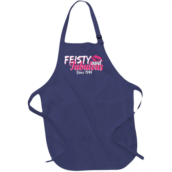 Feisty And Fabulous Since 1944 80th Birthday Full-Length Apron With Pocket