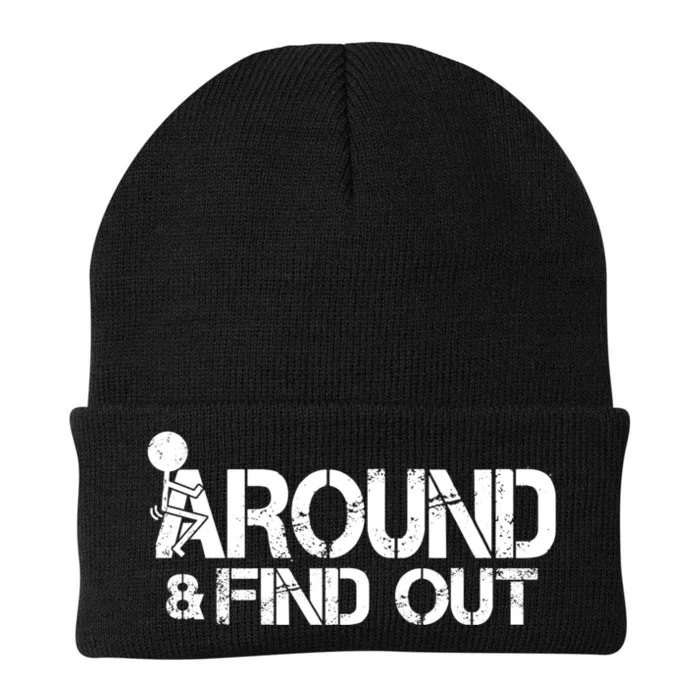 F Around Find Out Funny Meme Knit Cap Winter Beanie