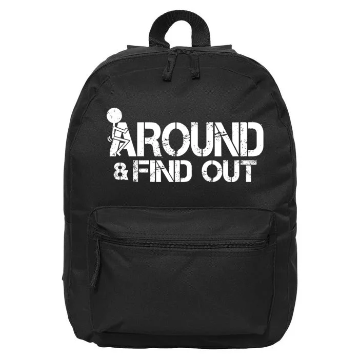 F Around Find Out Funny Meme 16 in Basic Backpack